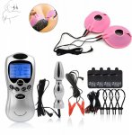 Electric Penis Pulse Massager Nippple clamp Cock Rings  Shock Penis Anal Plug Electro Stimulator Sex Toy for Couple Luxury Kits