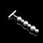 2018 New Metal Stainless Steel 5 Bead Anal Butt Plug Anus Toys Adult Chastity Belt Bdsm Sex Toy Product For Unisex Silver A112