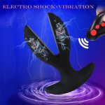 7+8 mode Electric Shock Vibrators Prostate Massage Remote Control Anal Plug Dilator For Men masturbator Stimulator Anal Sex Toys