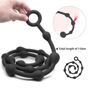 111cm Anal Butt Plug Silicone Anal Beads Long with Safe Pull Ring Dilatator Ball Ass Massage Anal Buttplug