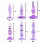 6Pcs/set Silicone Anal Dildo Butt Plug Prostate Massager Adult Gay Anal Plug Beads Erotic Sex Toys for Men Women Zerosky