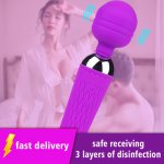 Vibrator Powerful For Women Stimulate Clitoris Adult Sex Toy Magic Wand AV Female Masturbation G Spot Vibrating Dildo 20 Speed