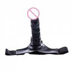 Dildos Sexy Adult Toy New 1PC Black Penis Faux Leather Pants Female Gay Strap On Wear Sexy Adult Toy hot sale