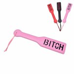 1Pcs Submissive Slave Kinky Fetish BDSM Whip Torture Gear Bitch Black Red Pink BlTCH SM Flog Spank Paddle Beat Sexy Toy
