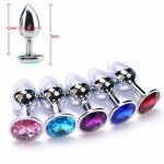 Small Size Metal Crystal Anal Plug Stainless Steel Booty Beads Jewelled Anal Butt Plug Sex Toys Products For Couples