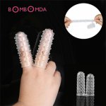Silicone Transparent Spiky Finger Sleeve G Spot Anal Stimulator Vagina Pussy Massager Couples Adult Sex Toys for Men Women