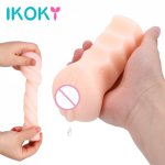 Ikoky, IKOKY Male Masturbator Realistic Pussy Artificial Vagina Aircraft Cup TPR 4D Realistic Sex Toys for Men Sex Products