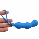 Male Silicone Anal Plug G-Spot Prostate Perineum Massager with Lock Ring Anal Beads Plug Butt Plug Adult Anal Sex Toys for Men