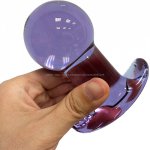 CW0254 Big Glass Anal Plug Butt Sex Toy for Women Men 5Cm Diameter
