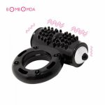 10 Speeds Penis Ring Vibrator Vibrating Cock Ring with Clitoris Stimuator Ejaculation Delay Cockring Adult Sex Toys for Men Male