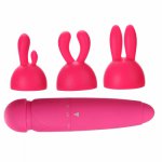 Magic bunny exchange head Massage Wand masturbator Fairy Mini AV rabbit Vibrator clitoris stimulator Sex Toys For Women