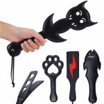 New Shape Butt Ass Whip Spanking Paddles Leather Fetish Role Play Kit Slave Flogger Handle Flogger SM Bdsm for Couple Sex Toys