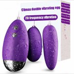 Female Double Vibrator Massager Extremely Powerful 20 Modes Vibrating Egg Sex Toys For Woman G-spot Vaginal Clit Stimulator