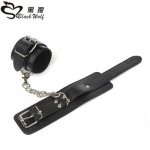 Black Wolf, Black wolf Black pu leather handcuffs for sex, fetish bondage fetish handcuffs, sex toys for couples, adult games, sex products