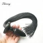 Thierry SM toys silicone Anal butt plug tail whip, Fetish Sex toys for women men masturbation,Erotic Adult game costume roleplay