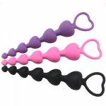 3 Colors Heart Silicone Anal Plug Anal Balls Prostate Massager Pull Ring Butt Plug Adult Products Masturbation Sex Toys 1 PC