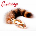 Fox, night Life sex toy Fox tail anal plug adult Anal Sexy lover game for woman Men Dog Tail sex products Glass anal plug CAT TAILS