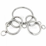 Stainless Steel Neck Collar Handcuffs Ankle Cuffs Role Play Metal Manacle Shackles BDSM Restraint Bondage Sex Toys For Women Men