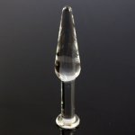 Crystal Glass Beginner Anal Sex Toy Butt Plug Dildo Anal Trainer with Pouch Vagina Stopper Sex Product