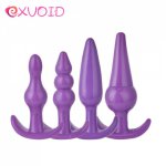 EXVOID 4 PCS/SET Anal Plug Prostate Massager Erotic Toys Anal Sex Toys for Men Women Butt Plug for Beginner Adult Products