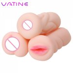 VATINE Silicone 4D Realistic Oral Sex Fake Pussy Vagine Male Masturbation Artificial Vagina Mouth Anal Sex Toys for Men