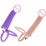 Silicone Double Penetration Vibrator Penis Vibration Dildo Anal Plug Stimulator for Men Adults Couples Erotic Sex Toys