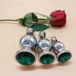 3 size Metal Anal Plug Butt Plug Metal Body Beads Aluminum Alloy+Crystal Jewelry Sex Toy For Women Man Gay adult sex Products