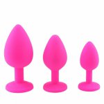 SMOO PINIK Silicone Butt Plug Anal Plugs Unisex Sex Stopper 3 Different Size Adult Toys for Men Anal Trainer For Couples SM