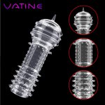 VATINE Penis Sleeve Penis Extender Reusable Cock Sleeve G Point Stimulation Delay Condom Silicone Sex Toys for Men Dildo Toys