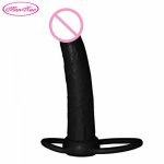 Man nuo Vibrating Anal Plug Black Silicone Anal Sex Toys with Penis Ring Lock Ball Ring Sex Toys for Woman
