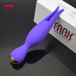 Faak, FAAK double head powerful vibrator clit stimulate female masturbate waterproof men prostate massage silicone vibrating sex toys