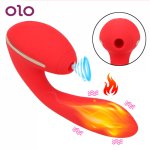 OLO Sucking Vibrator Clitoris Stimulator Heating Vagina Clit Sucker Vibrating Oral Sex G Spot Dildo Vibrator Sex Toys for Women