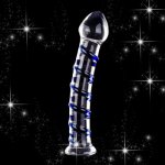 Crystal Glass Dildo Head Bending Penis Anal Butt Plug Massager G-spot Vagina Stimulator For Female Sex Products