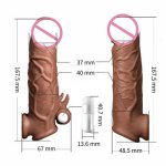 Silicone Penile Condom Expander Expands Male Chastity Toys Lengthen Cock Sleeves Dick Socks Reusable Condoms Big Dildo Strapon