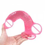 20.5cm Crystal Penis Huge Cock Adult Sex Toys Simulate Realistic Transparent Soft Dildo With Suction Cup Pink For Women And Wife