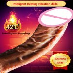 Waterproof Heating Huge Dildo Vibrator Silicone Electric Telescopic Real Penis Suction Cup For Women Wired USB Charging Sextoys