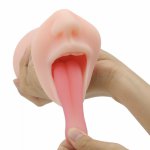 Male Masturbator Silicone Mouth Tongue Sucking Cup Pocket Pussy Realistic Deep Throat Vagina Oral Sex Cup Sex Toys for Men