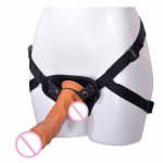 Strap on Realistic Dildos Pants with Harness Suction Cup Fake Penis Lesbian Couple Big Brown Dildo Panties Sex Toys For Women