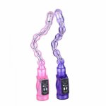6 Speeds Jelly Flexible Vibrating Anal Beads Pliable Butt Plug Vibrator Anal Plug Tail Sex Toys for Women Men Gay Adult Products