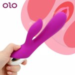 OLO Dildo Vibrator Sex Toys for Woman G-spot Massage Dual Vibration Female Masturbator USB Rechargeable Clitoris Stimulate
