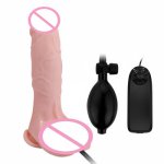 Inflatable dildo can spray water vibration simulation dildo G spot massage exquisite texture hands-free fixed suction cup