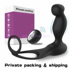 Anal Vibrator Masturbator for Men Prostate Massager with Cock Rings 12 Vibrating Butt Plug Anal Sex Toys for Couples Dildo Anal