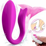 Cute Mini Rabbit Vibrator with 7 Speeds Dual Vibrating Bunny Ears Erotic Clit Vibrator Sex Toy for Women Adult Stimulation 18+