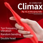 Dual Head Use Vibrator G-spot Vagina Clitoris Massage Teasing Flirting 10 Vibration Stick Flexible Waterproof Sex Toys For Woman