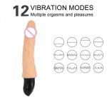 12 Vibration Mode Heating Dildos Silicone G-Spot Dildo Vibrator Vagina Orgasm Penis Real Vibrator Masturbator Sex Toys for Women