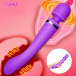 USB Rechargeable Dual Vibrating Rotating Dildo Strapon Women Clitoris Stimulate Gloss Massage Vagina Masturbation Sex Toys