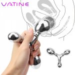 VATINE Vaginal Massage Butt Plug Clitoris Stimulation Stainless Steel Metal Anal Plugs Sex Toys for Men and Women