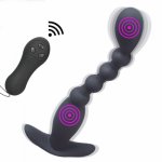 Wireless Remote Anal Beads Plug 10 Speed Charging Dildo Vibrator G-spot Prostate Stimulator Butt Vibrator Sex Toys For Women Men