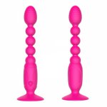 Waterproof USB Charging G-spot Anal Beads Plug Vibrator Silicone Butt Plug Messager Sex Products Anal Sex Toys For Men Women A3