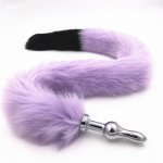 Anal Plug Tail Long Charming Tail Stainless Steel Dilator Fetish Faux Animal Tail Butt Plug Sex Produts for Couples H8-1-126G